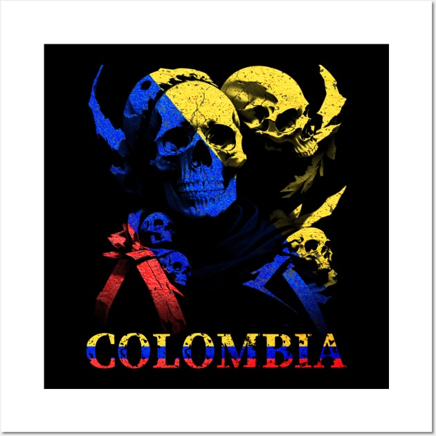 Skull Colombian Flag | Patria Colombiana | Colombia Wall Art by Ryo Li